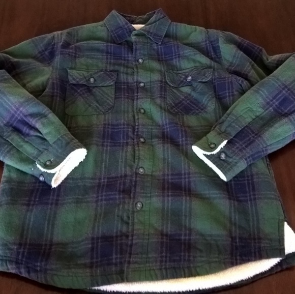 mens sherpa lined flannel jacket